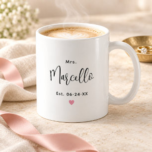 Elegant Mrs Script Wedding Monogram Coffee Mug
