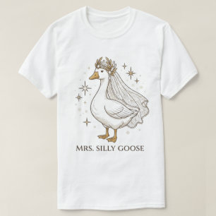 Elegant Mrs. Silly Goose Bridal Wedding Design T-Shirt
