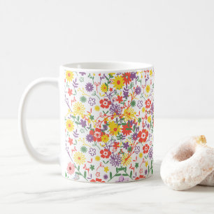 Élégant Mug à Café Fleur Sauvage Botanique Flora