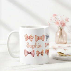 Elegant Mug with Romantic Bows - Personalized Gift