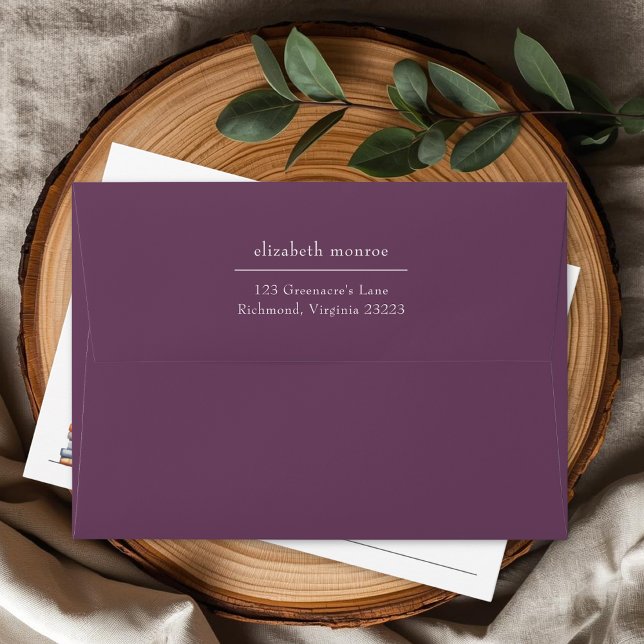 Elegant Mulberry Plum Return Address Envelope (Creator Uploaded)