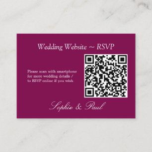 Elegant Mulberry QR Code Website RSVP Card