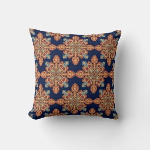 Elegant Multi-Coloured Floral Pattern Throw Pillow