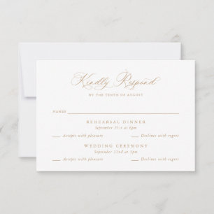 Elegant Multi Event Wedding Rehearsal RSVP Card
