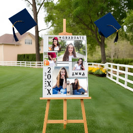 Elegant Multi Photo 2026 Graduation Announcement Poster