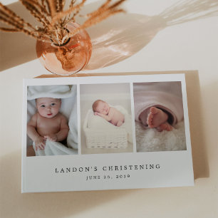 Elegant Multi Photo Christening or Baptism Guest Book