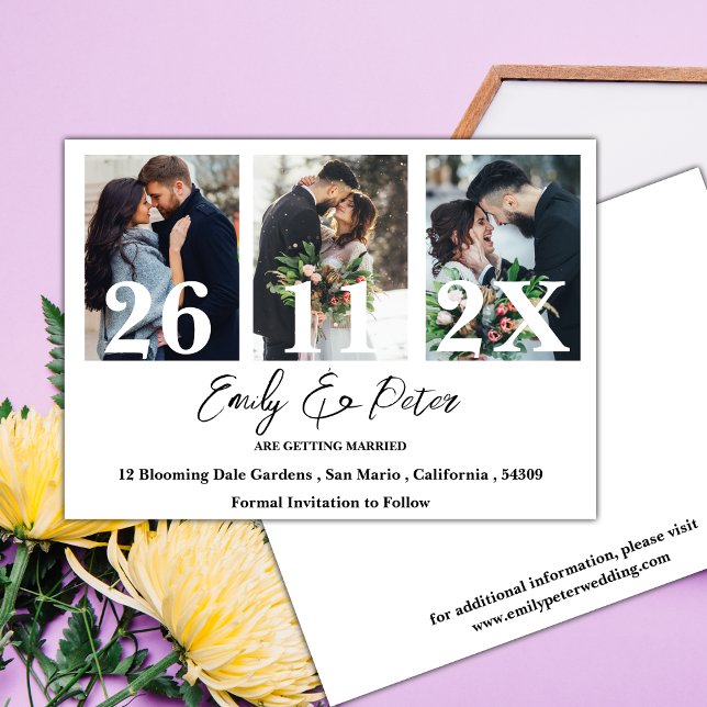 Elegant Multi Photo Wedding Save the Date (Elegant Multi Photo Wedding Save the Date Invitation)