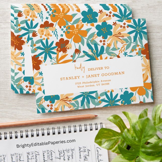 Elegant Multicolor Abstract Wildflower Bright Art  Envelope (Wildflower elegance enclosed.)