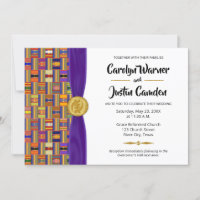 Elegant Multicolor African Kente Cloth K45 Wedding