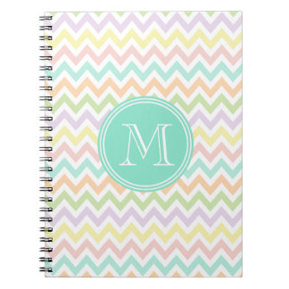 Elegant multicoloured geometry of chevrón monogram notebook
