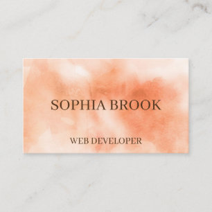 Elegant multiple ocher orange watercolor painting business card