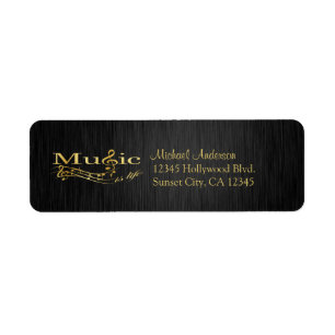 Elegant Music is Life black and gold labels