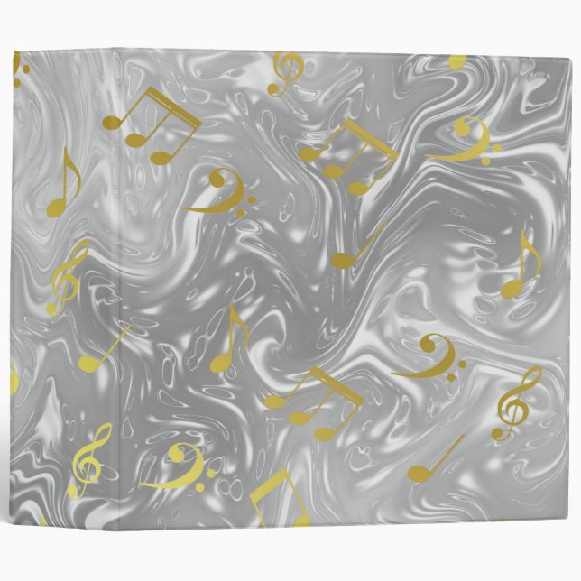 elegant music notes pattern binder (Front/Spine)