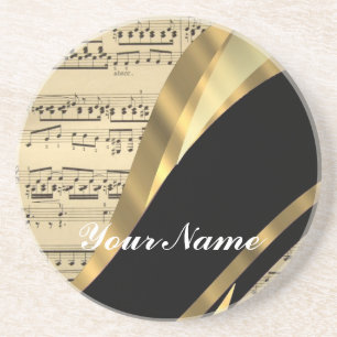 Elegant music sheet coaster