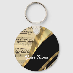 Elegant music sheet keychain