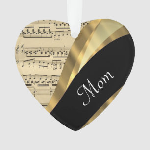 Elegant music sheet mothers day ornament