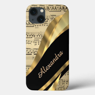 Elegant music sheet personalized iPhone 13 case