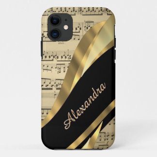 Elegant music sheet personalized iPhone 11 case