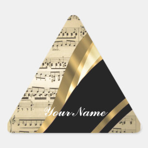 Elegant music sheet triangle sticker