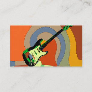 Elegant Music Teacher Guitar Musical Business Card