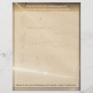 Elegant Music Teacher Haydn Quote Letterhead
