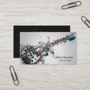 Elegant Music Teacher Keys Musical Business Card