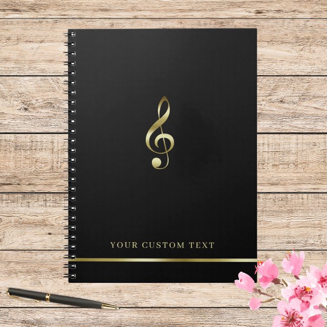 Elegant Music Teacher Office Treble Clef Modern Notebook (Creator Uploaded)
