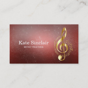 Elegant Music Teacher Piano Keys Musical Business Card