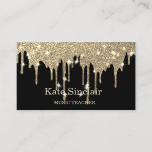Elegant Music Teacher Piano Keys Musical Business Card