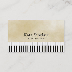 Elegant Music Teacher Piano Keys Musical Business  Card