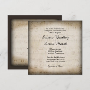 Elegant Music Wedding Invitation