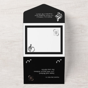 Elegant Music Wedding Theme  All In One Invitation