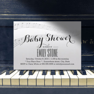 Elegant Musical Baby Shower Invitation