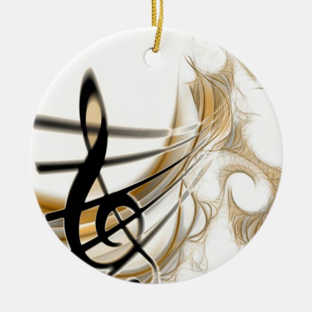 Elegant Musical Note Ceramic Ornament (Front)