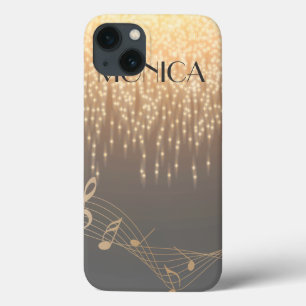 Elegant Musical Note sparkle confetti iPhone 13 Case