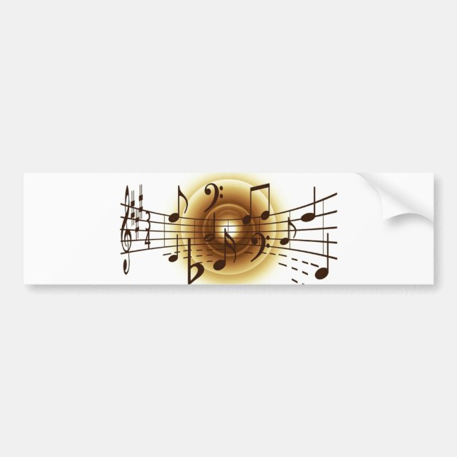 Elegant Musical Notes Bumper Sticker (Front)