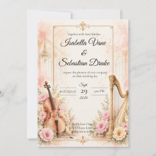 Elegant Musical Wedding Wedding Invitation