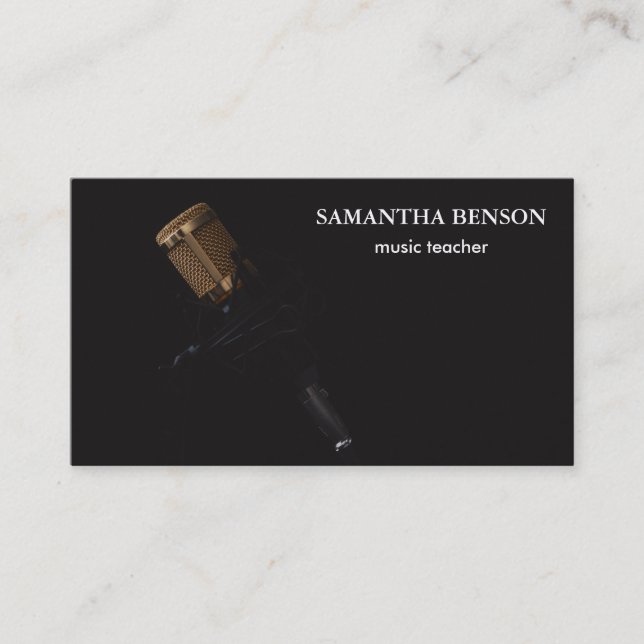 Elegant Musician  Business Card (Front)