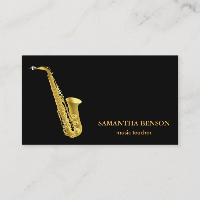 Elegant Musician Business card with Music Note (Front)