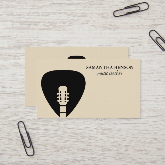 Elegant Musician Business card with Music Note (Front/Back In Situ)
