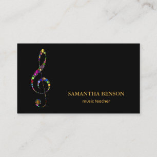 Elegant Musician Business card with Music Note