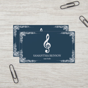 Elégant musicien Carte de visite avec note de musi