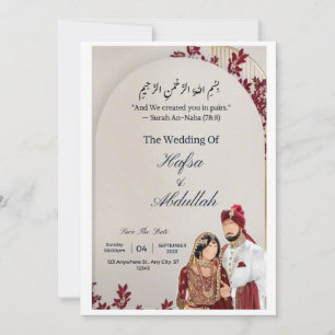 Elegant Muslim Wedding Invitation Card