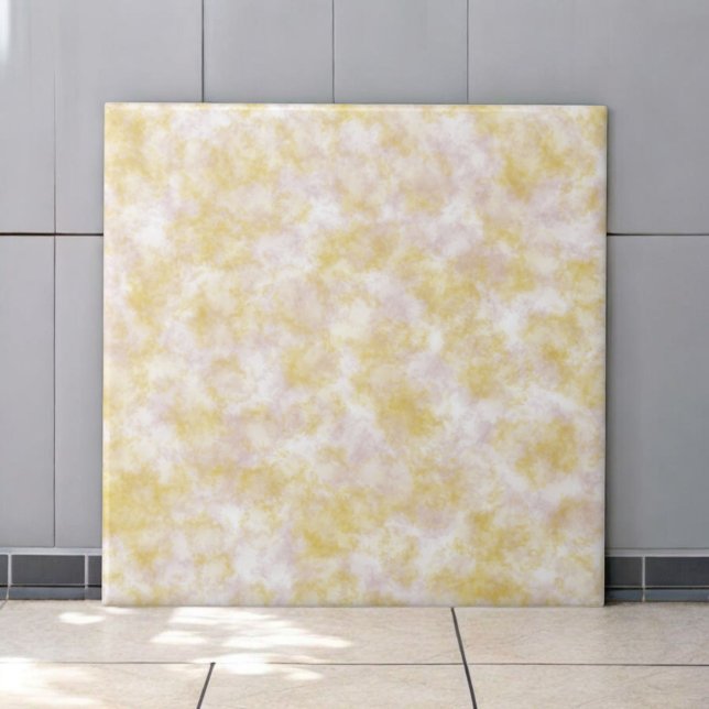 Elegant Mustard Purple Watercolor Marble Modern  Tile (Creator Uploaded)