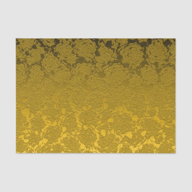 Elegant Mustard Yellow Black Modern Tissue Paper (Front)