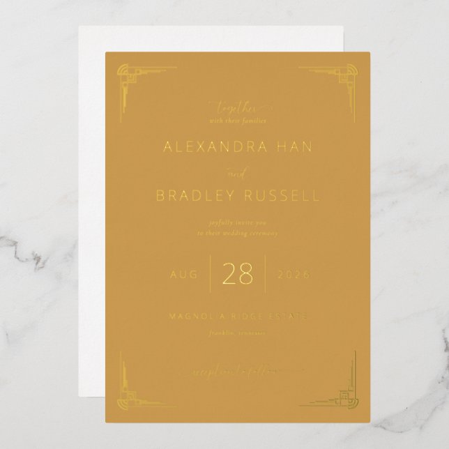 Elegant Mustard Yellow Geometric (Front/Back)