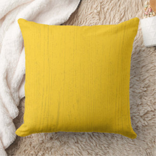 Elegant Mustard Yellow Wood Grain Throw Pillow
