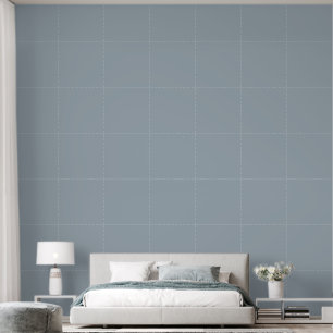 Elegant Muted Blue-Grey Plain Solid Colour Bedroom Wallpaper