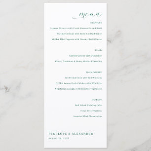 Elegant Muted Menu Card