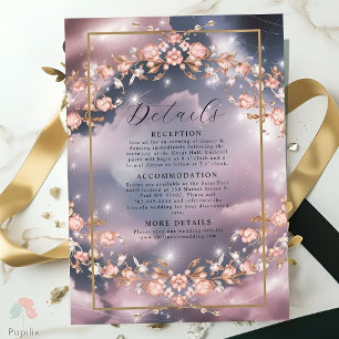 Elegant Mystic Floral Garden Wedding Enclosure Card